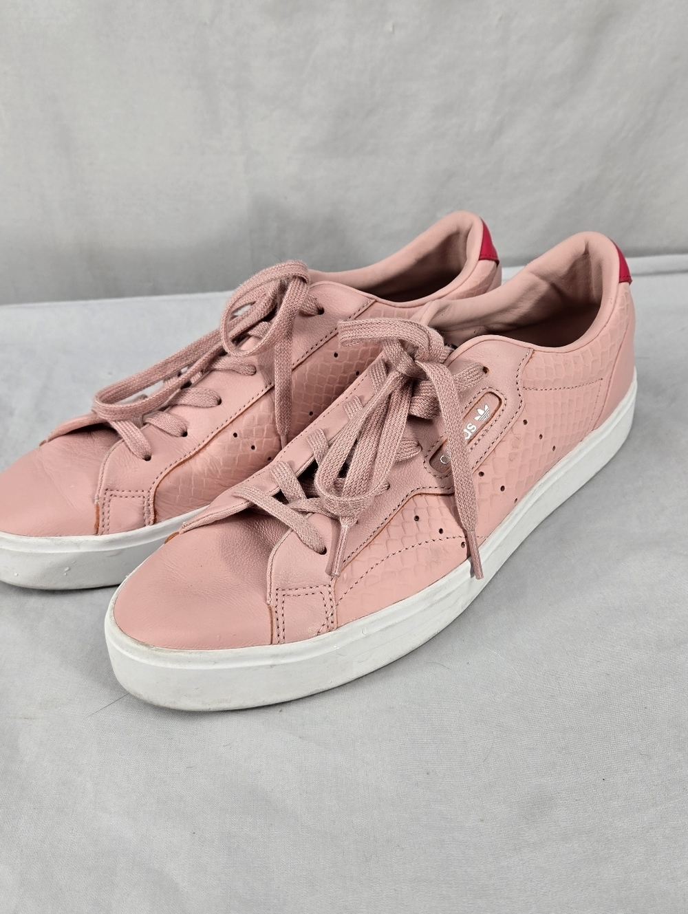 Adidas Originals Sleek Fat Laces Pink Womens Shoes Sneakers Sz 10